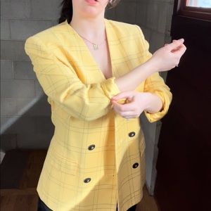 Vintage yellow blazer | clueless 80s 90s